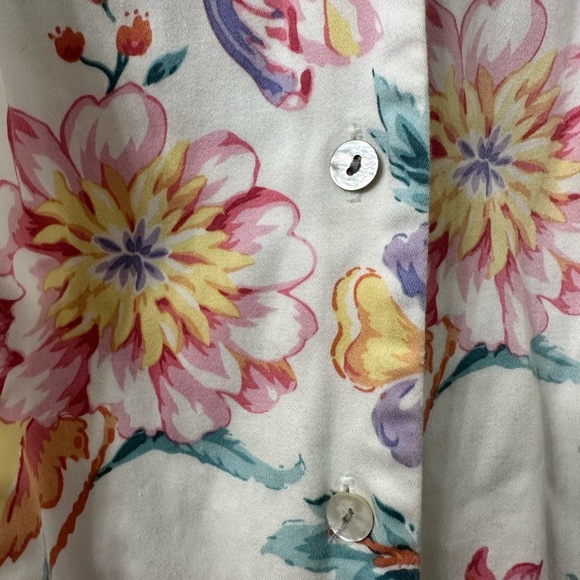 Vintage 80- 90's Y2K perceptions 14 Floral Midi Button up Dress cottage core - Picture 13 of 15